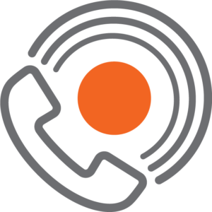 phone with orange circle