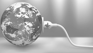 a cord plugged into the earth